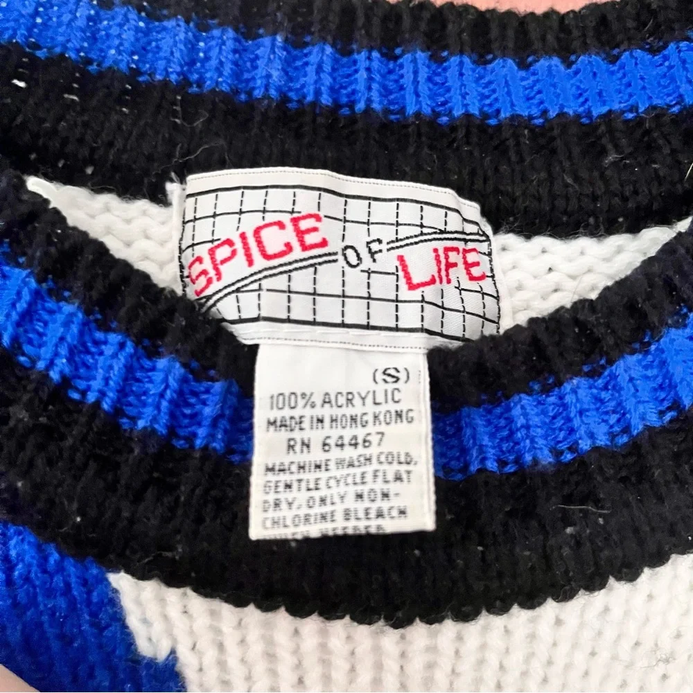 Vintage 1980s Memphis-Style Abstract Embellished Sweater